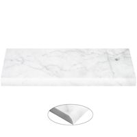 Shower Niche Shelf Carrara White Marble Honed Matte Stone Tile Bullnose Edge 